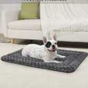 Washable Dog Bed Mat Dog Crate Pad Soft Fluffy Pet Kennel Beds Dog Sleeping Mattress for Large Jumbo Medium Small Dogs, 29 x 18 Inch, Gray