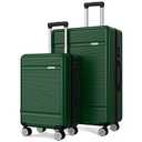 Zitahli Luggage Sets 2 Piece, Expandable Suitcase Set 2 Piece Luggage Set, Hardside Luggage with TSA Lock Spinner Wheels YKK zippers, 20in 28in (Dark Green)