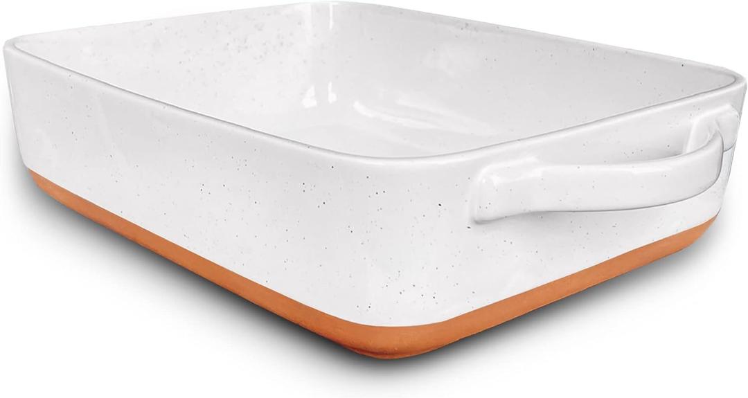Mora 9x13in Porcelain Baking Dish - Oven to Table, Freezer Safe (9x13 in Pan, Vanilla White)