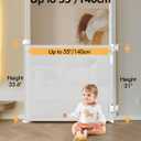 Retractable Baby Gate for Stairs & Doorways, 55" Wide x 33.6" Tall Easy Installation Mesh Dog Gate for Indoor & Outdoor Use,Pet and Dog Safety Gate for Hallways(White)