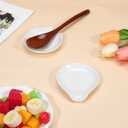 10 Pcs Ceramic Spoon Rest for Stove Top 3.8 x 3.4 Inch Porcelain Spoon Holder Utensil Rest Dishwasher Safe Cradle for Home Kitchen Accessories (White)