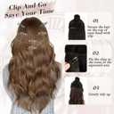 BARSDAR Beach Wavy Brown Clip in Hair Extensions 20 Inch 6PCS Thick Soft Synthetic Hairpieces, Full Head Clip in Hair Extensions for Women Long Voluminous Easy Wear Daily Party - Brown