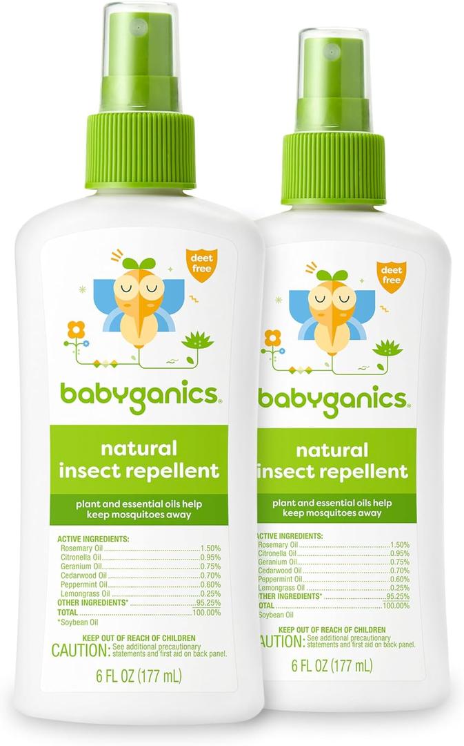 Babyganics Insect Spray, 6oz, 2 pack, Made with Plant and Essential Oils, 