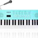 Kids Keyboard Musical Toys, 37 Key Portable Electronic Piano with Microphone, Beginner's Keyboard Gift for 3-8 Year Old Girls & Boys (Blue)