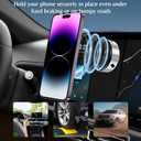 2 x Rednow Magnetic Car Suction Cup Holder Mount, Magnetic Car Cell Phone Holder,Suction Cup Car Phone Mount,Universal Adjustable Windshield Dashboard Mobile Phone Holder (Silver)