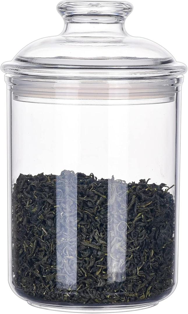 24oz Acrylic Storage Jar, Airtight Lid with Silicone Sealing Ring, Ideal Canister Container for Sugar, Tea, Spices, Herbs, Shells, Bath Salt, Christmas Decorative Apothecary Jars (23.7 Ounces)