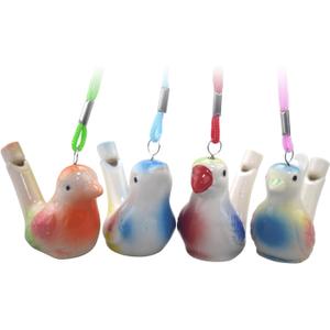 4PCS Water Bird Whistle Toys of Ceramic with Hanging Rope, Toys for Kids Birthday Gift, Party Gifts, Easter Gifts