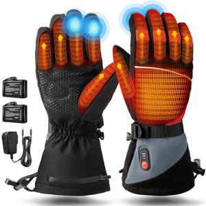 Rechargeable Heated Gloves for Men Women,7.4V Fast Heating Glove Liners, Hand Warmers Arthritis Heater Cold Winter Gloves, Snowmobile Camping Cycling Skiing Hiking Working, Large