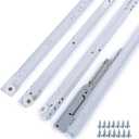 1 Pair Soft Close Drawer Slides Bottom Mount 22 inch Cabinet Drawer Slides Undermount Self Slow Close Drawer Tracks and Rails Replacement Kit, with Silent Nylon Wheels 50LB Capacity