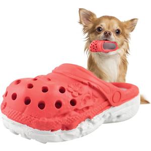 Dog Chew Toy,Durable Rubber Slipper Toy for Puppy,Dog Tough Toys for Pet Training and Cleaning Teeth,Interactive Puppy Toys Aggressive Chewers Small Meduium Breed (Color) (Red)