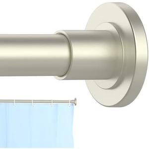 CorkLatta Brushed Nickel Shower Curtain Rod 31 to 80 Inch,1 Inch Diameter Adjustable Spring Tension Stainless Steel Telescoping Rod,Easy Install,No Rust