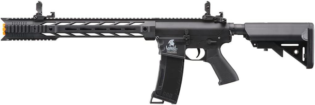 Lancer Tactical Gen 2 Polymer Airsoft M4 Interceptor SPR AEG with High Speed Airsoft Magazine (Gun Only-Airsoft Speed Loader Included) (Black)