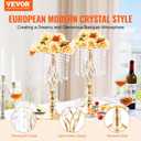 VEVOR Metal Wedding Centerpiece Gold,Crystal,12PCS 49cm/19.3