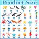 Teyva Daily 60 Pcs Ocean Diorama Kit Habitat Project Box Set Ocean Diorama Supplies Include Sea Animal Figures Artificial Coral Artificial Trees Sea Grass with Cardboard for DIY Craft Gifts