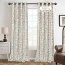 DriftAway Julia Watercolor Blackout Room Darkening Lined Thermal Insulated Energy Saving Window Curtains 2 Layers 2 Panels Each Size 52 Inch by 84 Inch Camel Beige
