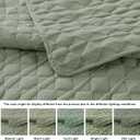 WDCOZY Sage Green Quilt Queen Size Bedding Sets with Pillow Shams, Lightweight Soft Bedspread Coverlet, Quilted Blanket Thin Comforter Bed Cover, All Season Spring Summer, 3 Pieces, 90x90 inches, Full/Queen