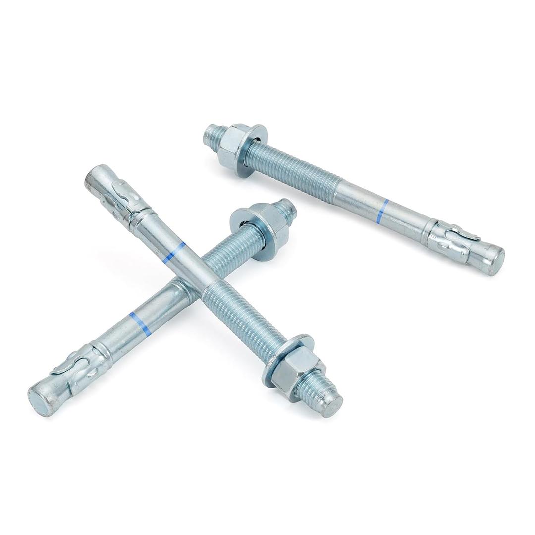 3/4" x 8-1/2" Concrete Anchors (10 Pack) 3/4 inch Wedge Anchors Bolts Zinc Plated
