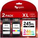 High-Yield PG-245XL CL-246XL Compatible Ink Cartridge Combo Pack [1 Black + 1 Color] - Replacement for Canon PIXMA TR4520, TS3320, MG2522, MG2525, MX490 Series Printer