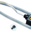 Melnor 65079-AMZ Metal Oscillating Sprinkler with QuickConnectProduct Adapter Watering Set, 3600 sq. ft. Coverage