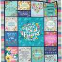 Best Friend Blanket, Birthday Gifts for Best Friend Women, Mothers Day Blanket Gift for Friend Bestie, Friendship Gifts for BFF, Bestie Throw Blanket 60"X50"