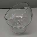 WGV Slant Cut Bowl Glass Vase with Stand, Width 8.25", Height 8.75", Clear Planter Terrarium, Candy Dish, Fruit Jar for Wedding Party Event, Home Office Decor, 1 Piece