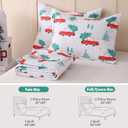 JSD Kids Christmas Quilt Set Twin Size, Red Cars Christmas Bedspreads Coverlet 2 Piece, Soft Microfiber Holiday Quilted Blanket Beddings