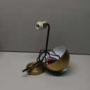 Globe Electric 51719 1-Light Plug-in or Hardwire Wall Sconce, Antique Brass, Matte Black Accent, Fabric Cord, in-Line On/Off Switch, Kitchen, Reading Light, Home Essentials, Bedroom, Bedside Lamp