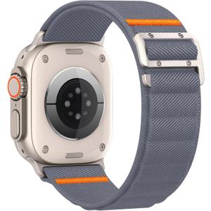 Sport Band Compatible with Apple Watch Ultra 3/2/1 Band 49mm 46mm 45mm 44mm 42mm 41mm 40mm 38mm Men Women, Stretchy Nylon Loop Strap with G-Hook for iWatch Series Ultra 11 10 SE 9 8 7 6 5 4 3