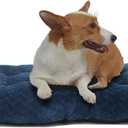 30"x19" Crate Bed for Dog Washable,Navy Blue Extra Soft Plush Dog Pad with Comfort Anti-Slip Bottom fit Crates Fluffy Pet Sleeping Bed,Deluxe Cozy Mattress fit Medium Kennel or Cage Small Dogs Mat