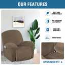 H.VERSAILTEX Stretch Recliner Slipcovers Recliner Chair Cover Sofa Furniture Cover 1-Piece Modern Rich Velvet Form Fit Stylish Protector Feature Rich and Soft Fabric (Coco Mocha, Large)