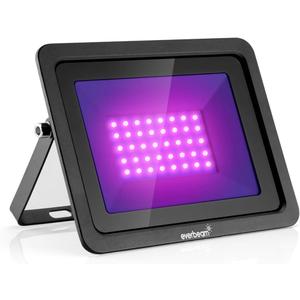 Everbeam 365nm 50W UV LED Black Light - High Performance LED Bulbs, IP66 Waterproof - Ultraviolet Flood Lighting for Aquarium, Indoor or Outdoor Parties, Stage - Party Supplies, Halloween Decorations