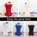 Fhberni 2 Pack 24x43 Inch Lavender Cocktail Tablecloth Spandex Round Fitted Table Cover for Wedding Banquet Event Party