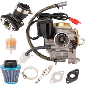 GY6 50cc Carburetor for 49cc 50cc Scooter Moped Carburetor, 139QMB High Performance 4-Stroke Carb with Intake Manifold, Fits PD18J Engine