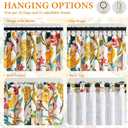 Topfinel 96 inch Rustic Floral Curtains for Bedroom Living Room Butterfly Marigold Room Darkening Thermal Insulated Drapes with Hooks Floor to Ceiling Curtains， Mustard Yellow on Beige, 2 Panels