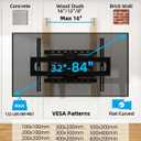HOME VISION Full Motion TV Wall Mount for Most 32-84 inch TVs up to132 lbs, TV Mount Swivel and Tilt with Dual Articulating Arms, Wall Mount tv Bracket Max VESA 600x400mm, Fits 8" 12" 16" Wood Studs