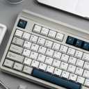 PBT Keycaps Set, Doubleshot 137 Key Caps,Cherry Profile Custom Keycap for 61/64/68/84/87/100/104/108 Mechanical Keyboard, Compatiability for 60 65 75 100 Percent Keyboads (White Grey Blue)
