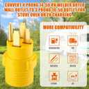 Kanayu 50Amp RV to Stove Adapter NEMA 14-50P to 10-50R, 4 Prong Generator RV 14-50P Male to 3 Prong Stove, Oven 10-50R Adapter Generator Dryer Power Cord Connector(Yellow)