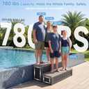 36.6 Hot Tub Steps with Storage, 780 lbs Load Capacity Heavy Duty Outdoor Spa Steps with No-Screw Snap Assembly, Non-Slip Universal Hot Tub Stairs for Spa, Pool, Patio, RV, Porch & Indoor Use, Coffee