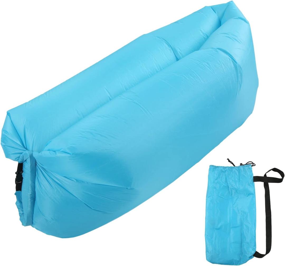 Haofy Inflatable Lounger Air Sofa, Sky Blue, Easy Inflation, Abrasion Resistant, Comfortable, Portable for Outdoor, Large