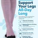 Doctor's Select Bamboo Viscose Light Compression Socks for Women & Men - 3 Pairs, 8-15 mmHg Compression Socks, Knee High, Large, Gray/Blue/Rose - 3 Pairs
