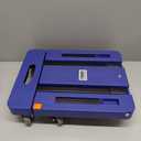 Folding Hand Truck, 500 LB Heavy Duty Luggage Cart, Utility Dolly Platform Cart with 6 Wheels & 2 Elastic Ropes for Luggage, Travel, Moving, Shopping, Office Use, Blue