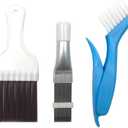 3 x 3 Styles Air Conditioner Condenser Fin Cleaning Brush, Premium Stainless Steel Fin Comb, Refrigerator Coil Cleaning Whisk Brush and Multifunction Plastic Brush Accessory (3PCS)