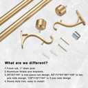 Curtain Rods, Non-Adjustable Drapery rod for Window, 1IN Diam 72INCH/6 Foot Fixed Length Rod with Aluminum End Caps and Brackets, Warm Gold