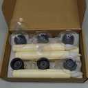 6 Pcs Sensor Dusk to Dawn Window Candles Flameless Flickering Candlesticks with Black Holders & Suction Cups Battery Operated Fake Candle for Christmas Home Decor (Ivory)