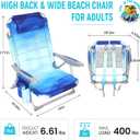 #WEJOY Beach Chair for Adults, Reclining Adjustable Position, Lay Flat Lightweight Folding Portable Aluminum Chair with Backpack Straps,Padded headrest, Heavy Duty 400 lbs Lawn Chair for Beach, Sand