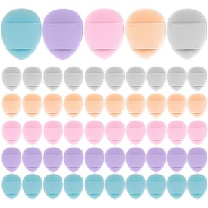 50 Pcs Finger Mini Makeup Sponge Set for Foundation, Concealer, Face Powder, Under Eye Setting, Cosmetic Tool 