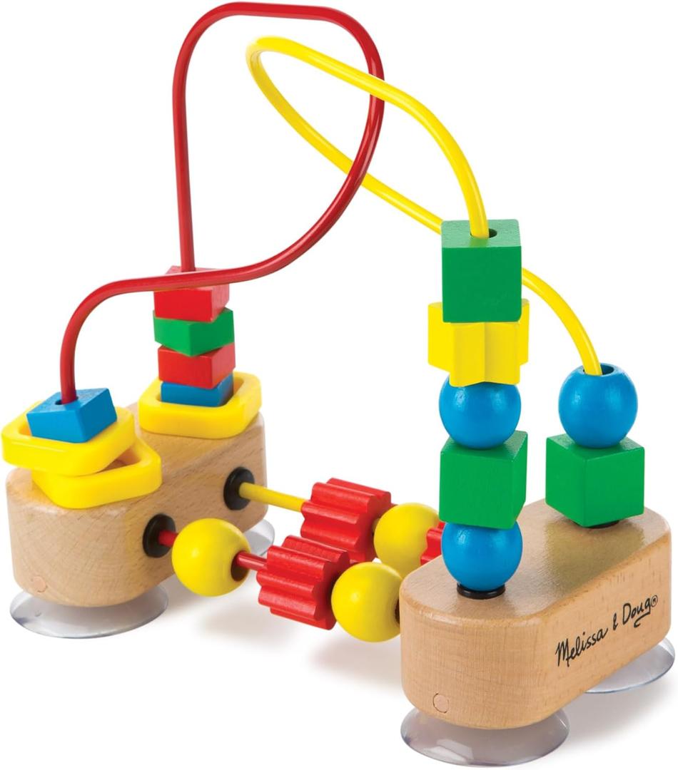 Melissa & Doug First Wooden Bead Maze, Develops Motor and Cognitive Skills, Great for Girls and Boys Ages 1-3, Encourages Fun and Creative Learning!