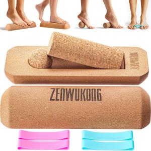Cork Balance Board - Premium Cork Stability Balance Trainer | Foot & Ankle Strengthener to Improve Mobility, Prevent Falls | Home Gym Fitness Equipment | Mobility Trainer for Adults