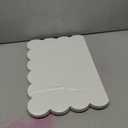 Scalloped Felt Bulletin Board 24 x 18 Inches Foldable Camel Pin Cork Board Alternative for Wall, 2' x 1.5' Trifold Picture Vision Self Adhesive Bulletin Decorative (Beige)