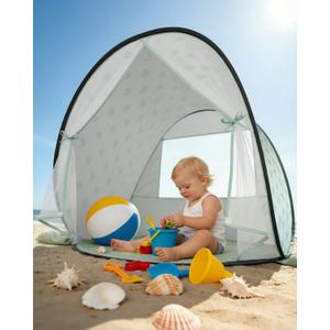 Baby Beach Tent, 2026 Upgrade Pop Up UPF 50+ UV Protection Sun Shelter Canopy with Mosquito Net Portable Outdoor Shade Summer Essentials for Babies & Toddlers, 33 inches x 26 inches x 28 inches